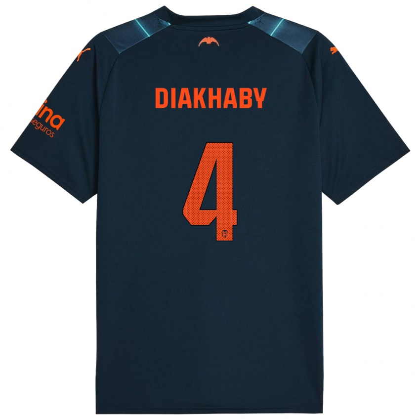 Niño Camiseta Mouctar Diakhaby #4 Azul Marino 2ª Equipación 2023/24 La Camisa