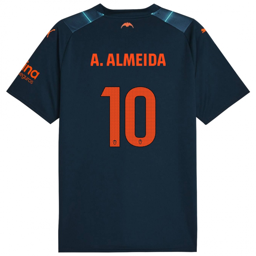 Niño Camiseta André Almeida #10 Azul Marino 2ª Equipación 2023/24 La Camisa
