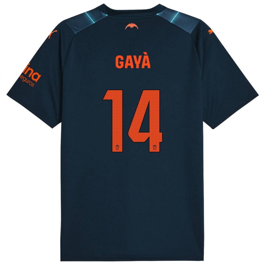 Niño Camiseta Jose Gaya #14 Azul Marino 2ª Equipación 2023/24 La Camisa