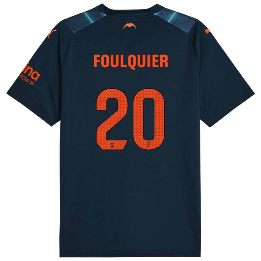Niño Camiseta Dimitri Foulquier #20 Azul Marino 2ª Equipación 2023/24 La Camisa