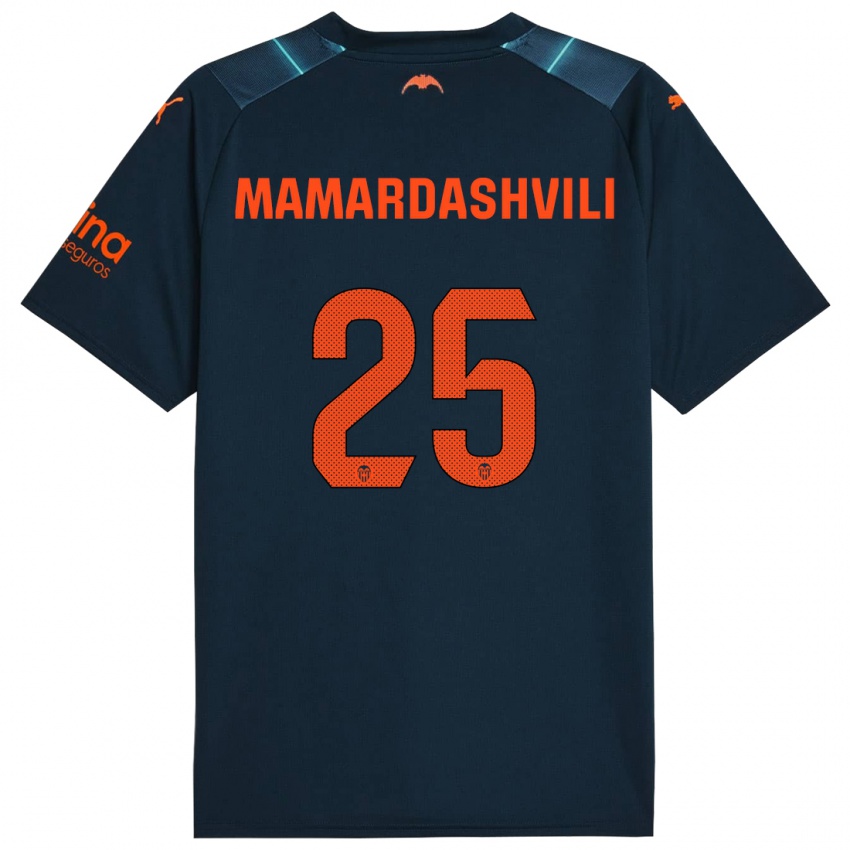 Niño Camiseta Giorgi Mamardashvili #25 Azul Marino 2ª Equipación 2023/24 La Camisa