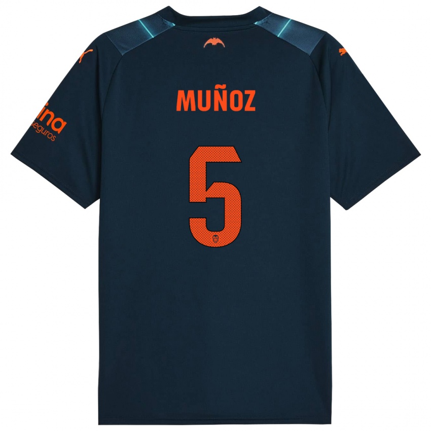 Niño Camiseta Iván Muñoz #5 Azul Marino 2ª Equipación 2023/24 La Camisa