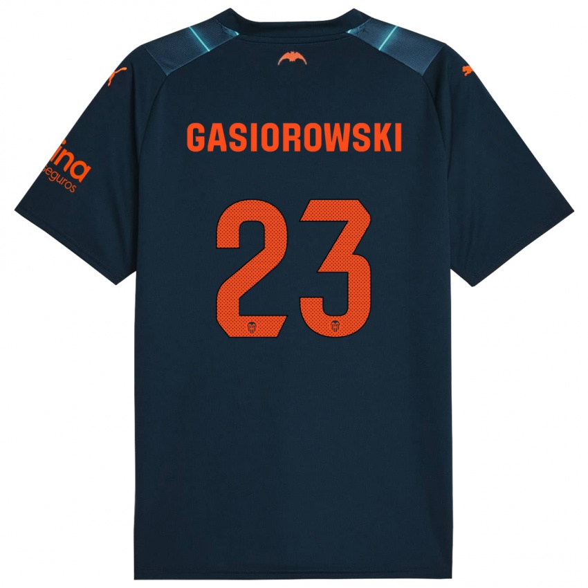 Niño Camiseta Yarek Gasiorowski #23 Azul Marino 2ª Equipación 2023/24 La Camisa