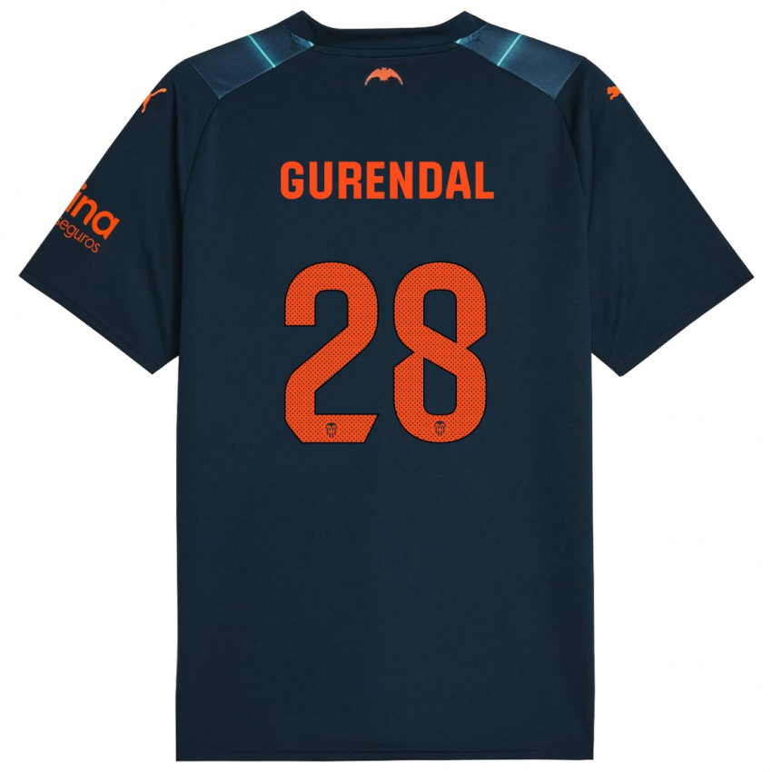 Niño Camiseta Alexander Gurendal #28 Azul Marino 2ª Equipación 2023/24 La Camisa