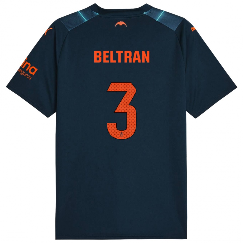 Niño Camiseta Bea Beltran #3 Azul Marino 2ª Equipación 2023/24 La Camisa