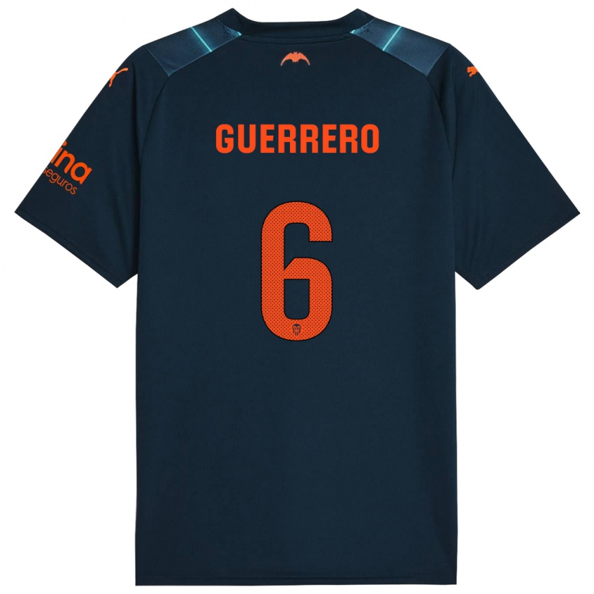 Niño Camiseta Paula Guerrero #6 Azul Marino 2ª Equipación 2023/24 La Camisa