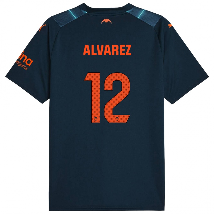 Niño Camiseta Sofia Alvarez #12 Azul Marino 2ª Equipación 2023/24 La Camisa