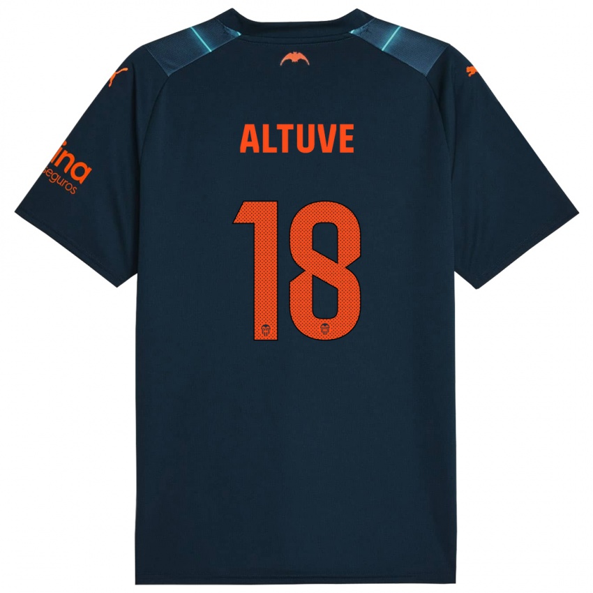 Niño Camiseta Oriana Altuve #18 Azul Marino 2ª Equipación 2023/24 La Camisa