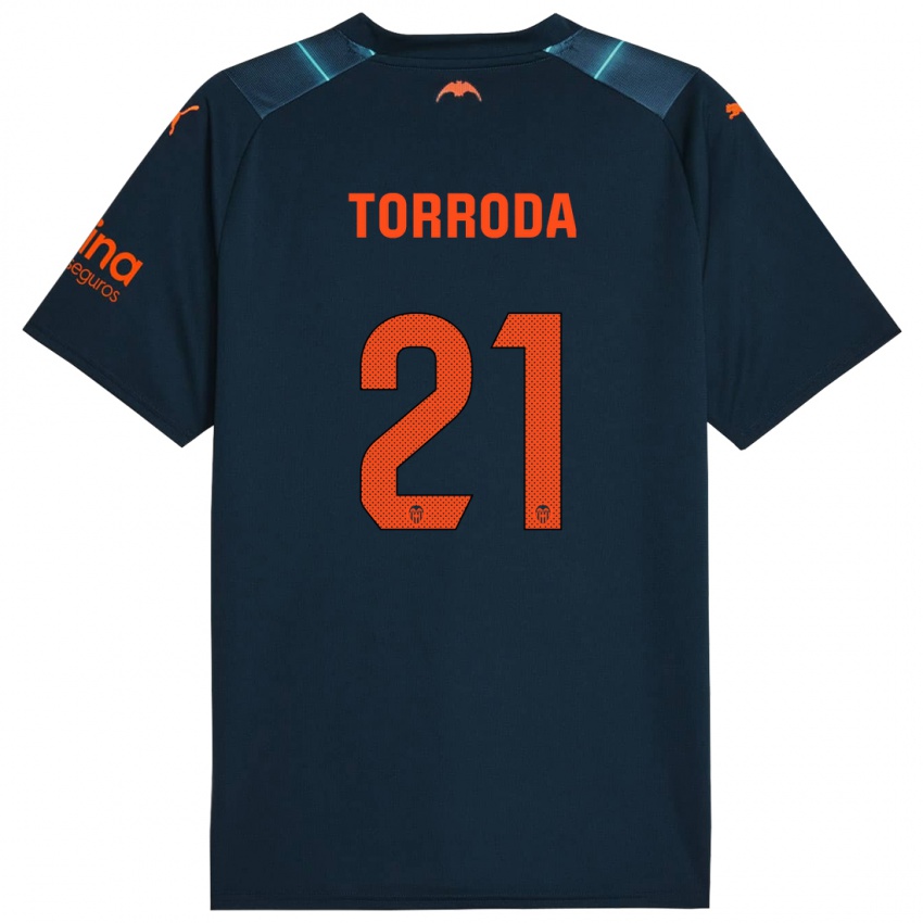 Niño Camiseta Anna Torroda #21 Azul Marino 2ª Equipación 2023/24 La Camisa