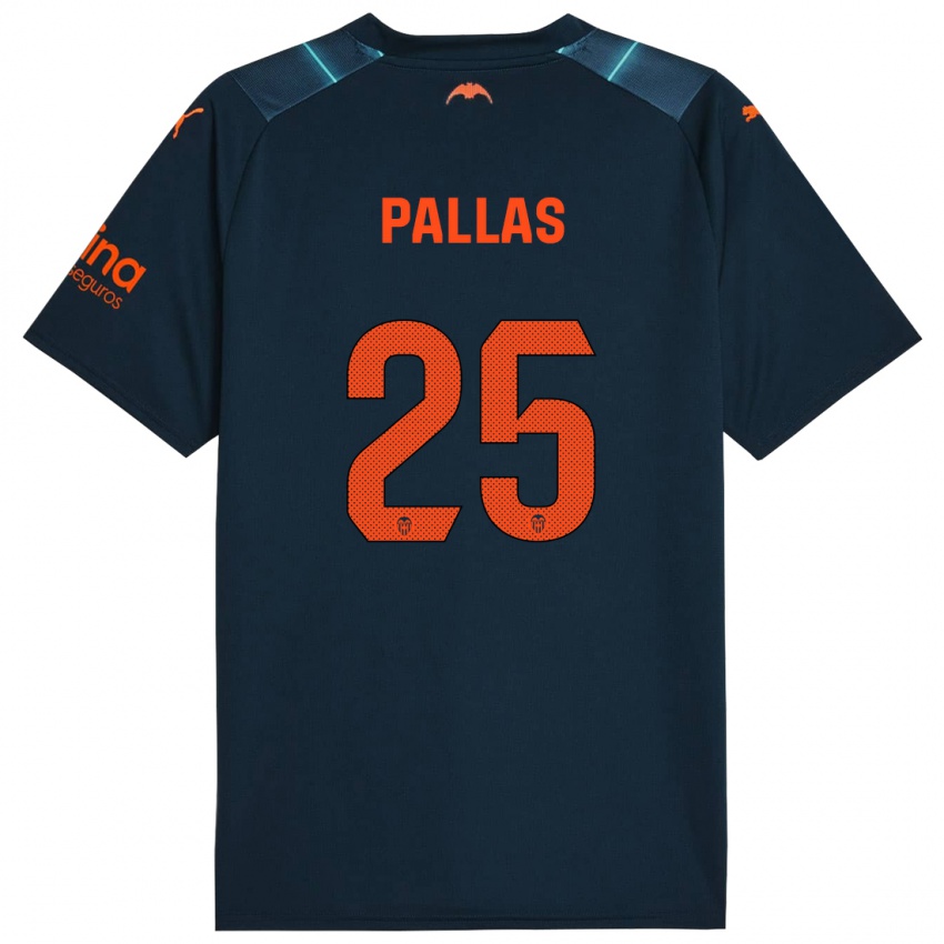 Niño Camiseta Nerea Pallas #25 Azul Marino 2ª Equipación 2023/24 La Camisa
