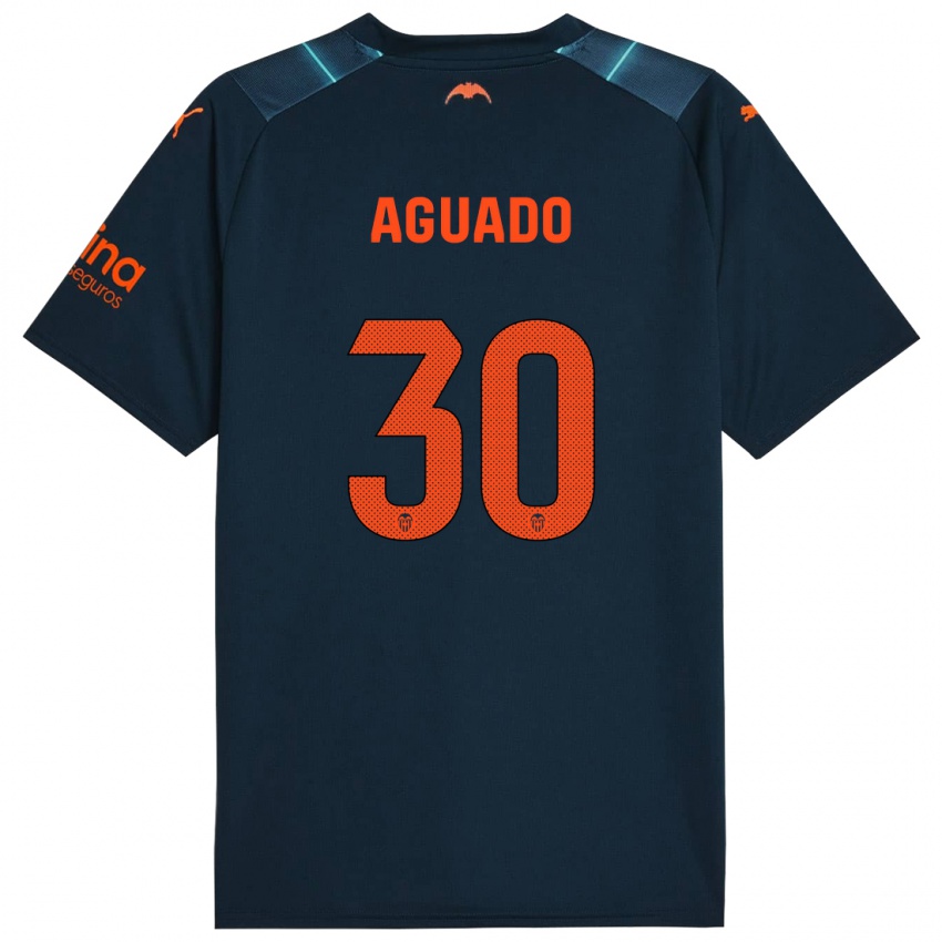 Niño Camiseta Julia Aguado #30 Azul Marino 2ª Equipación 2023/24 La Camisa