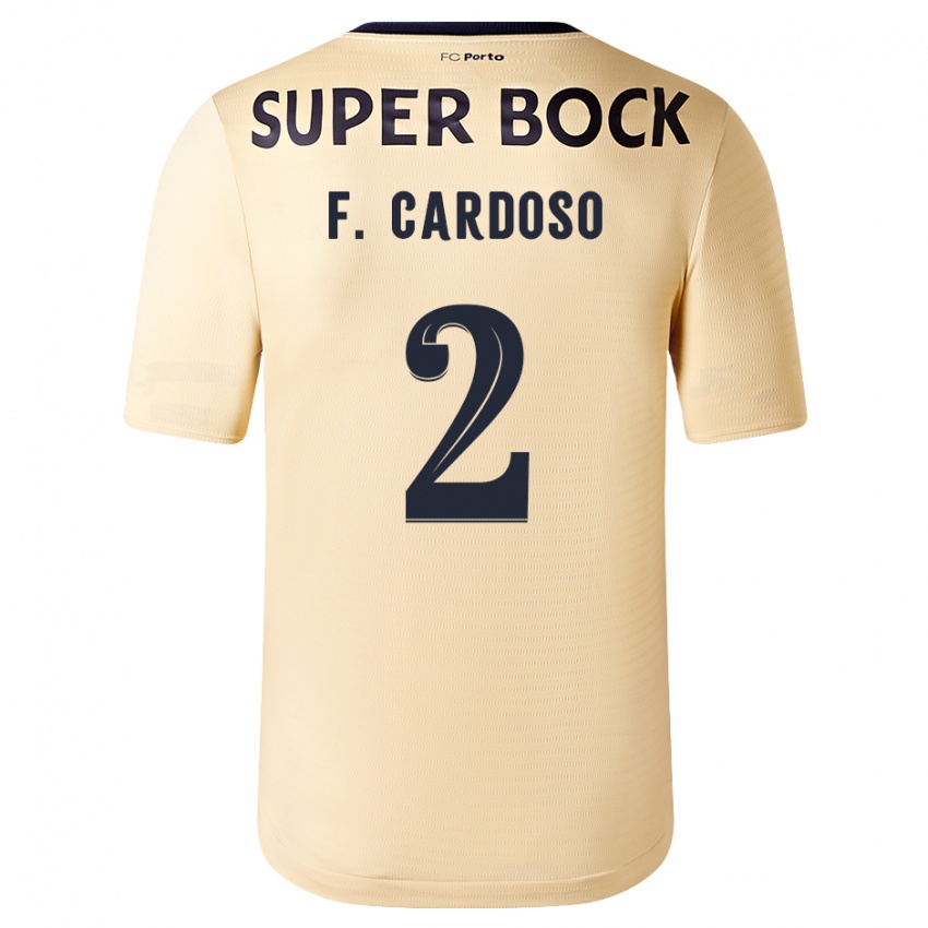 Niño Camiseta Fabio Cardoso #2 Beige-Dorado 2ª Equipación 2023/24 La Camisa
