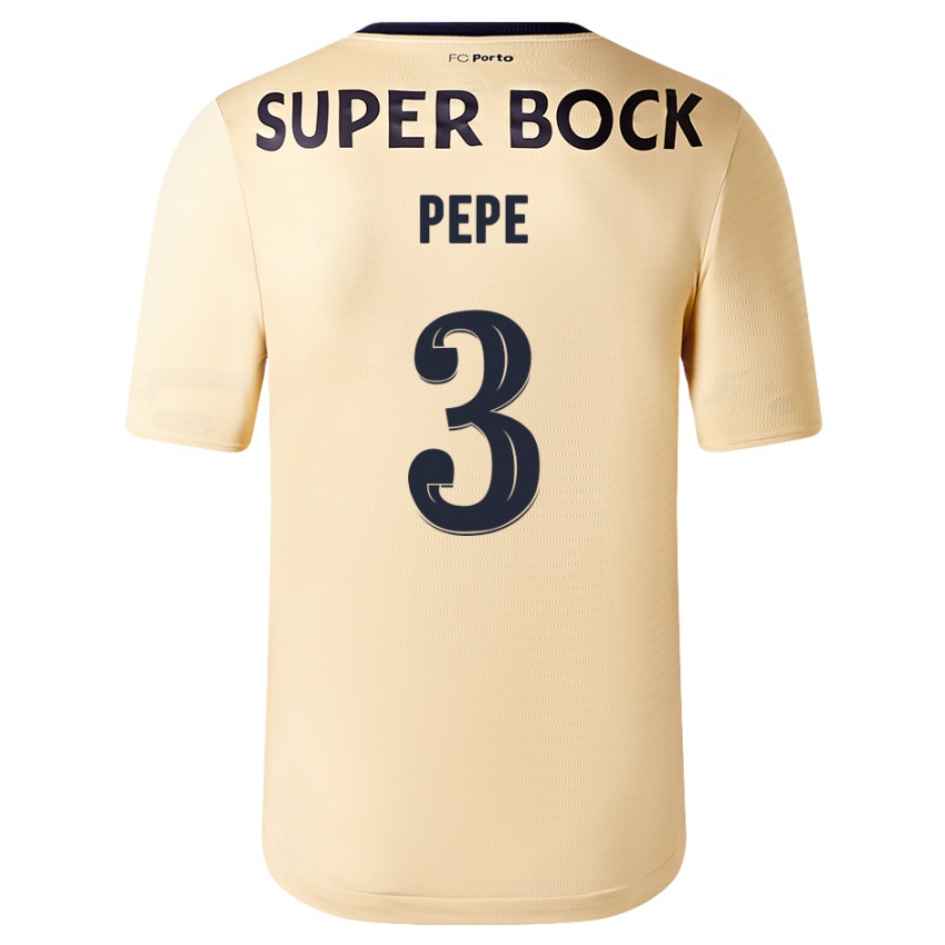 Niño Camiseta Pepe #3 Beige-Dorado 2ª Equipación 2023/24 La Camisa