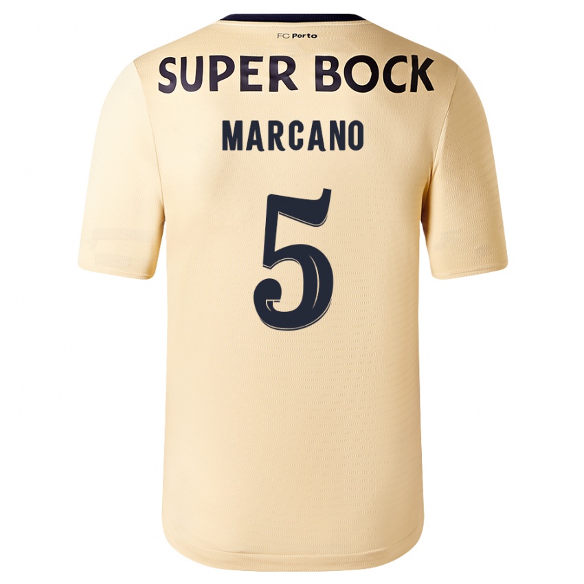 Niño Camiseta Ivan Marcano #5 Beige-Dorado 2ª Equipación 2023/24 La Camisa