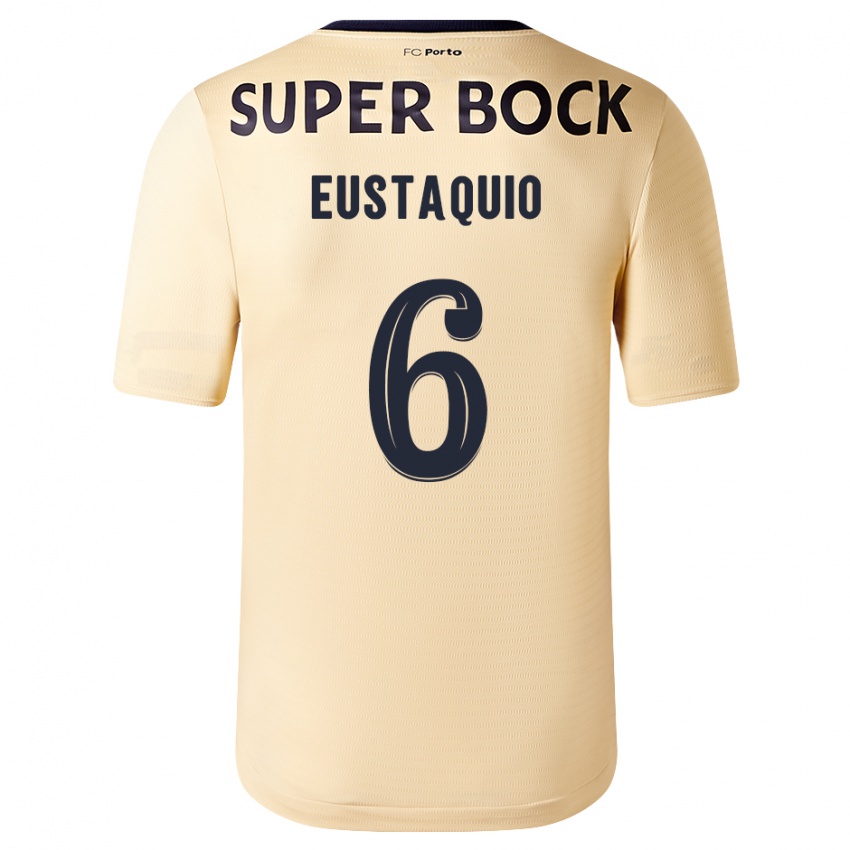 Niño Camiseta Stephen Eustaquio #6 Beige-Dorado 2ª Equipación 2023/24 La Camisa