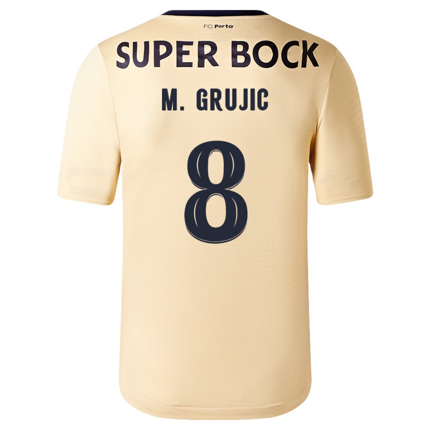 Niño Camiseta Marko Grujic #8 Beige-Dorado 2ª Equipación 2023/24 La Camisa