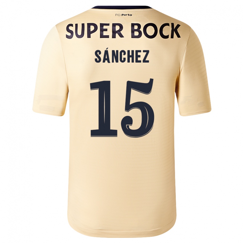 Niño Camiseta Jorge Sanchez #15 Beige-Dorado 2ª Equipación 2023/24 La Camisa