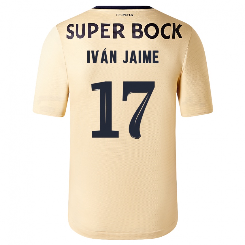 Niño Camiseta Iván Jaime #17 Beige-Dorado 2ª Equipación 2023/24 La Camisa