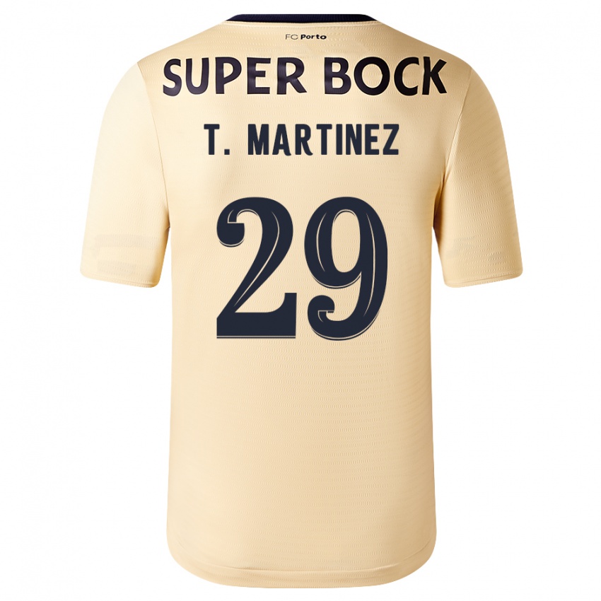 Niño Camiseta Toni Martinez #29 Beige-Dorado 2ª Equipación 2023/24 La Camisa