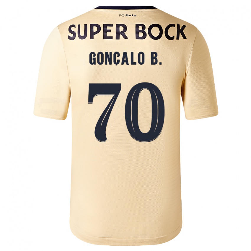 Niño Camiseta Goncalo Borges #70 Beige-Dorado 2ª Equipación 2023/24 La Camisa