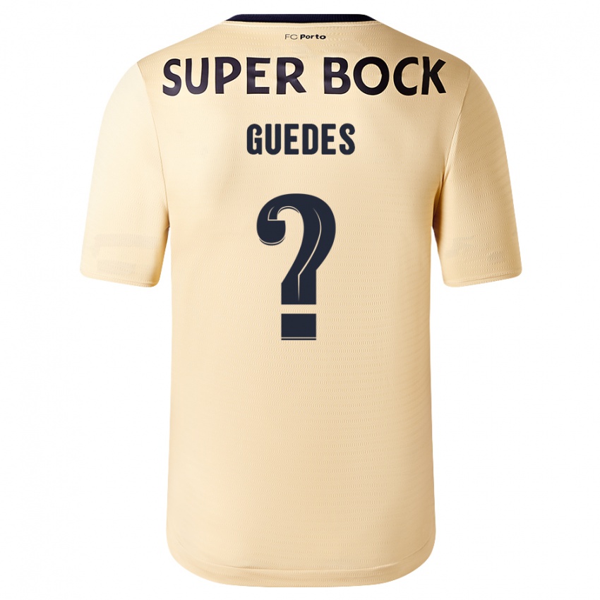 Niño Camiseta Gui Guedes #0 Beige-Dorado 2ª Equipación 2023/24 La Camisa