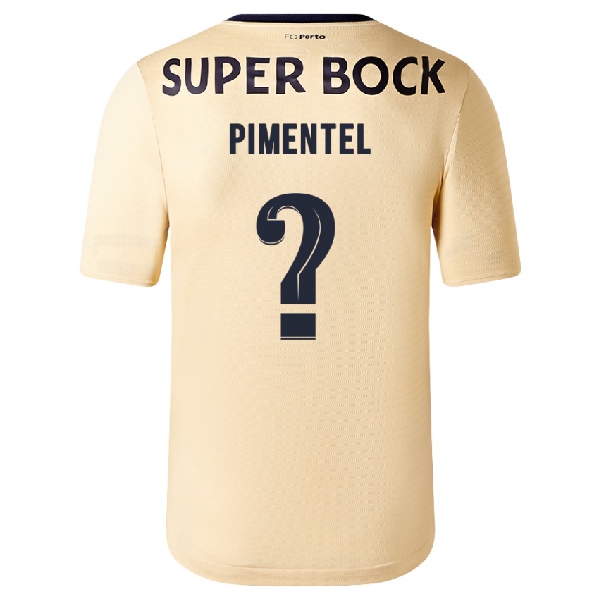 Niño Camiseta Eric Pimentel #0 Beige-Dorado 2ª Equipación 2023/24 La Camisa