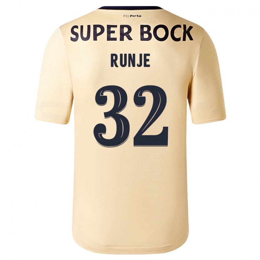 Niño Camiseta Roko Runje #32 Beige-Dorado 2ª Equipación 2023/24 La Camisa