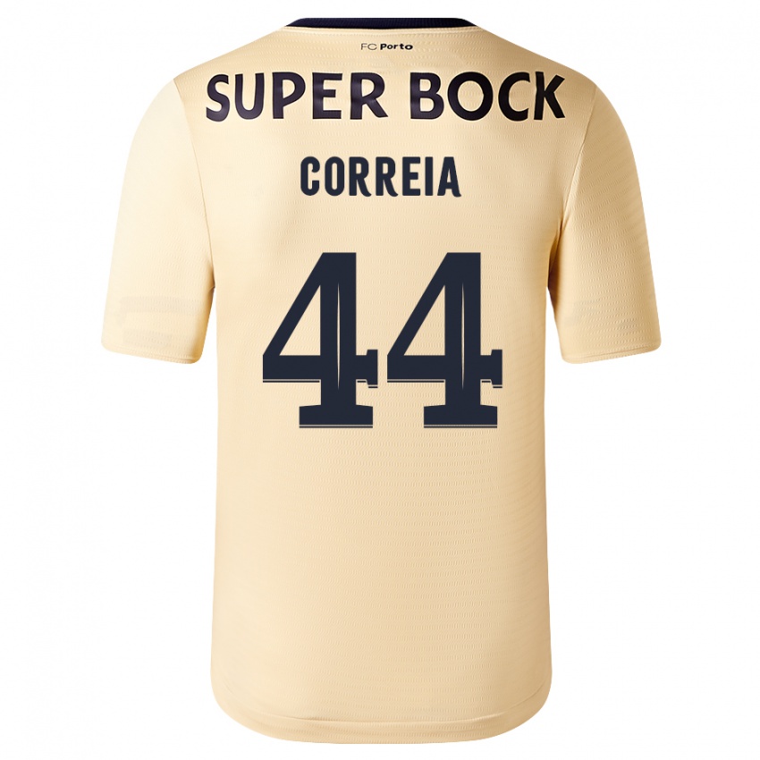 Niño Camiseta Romain Correia #44 Beige-Dorado 2ª Equipación 2023/24 La Camisa