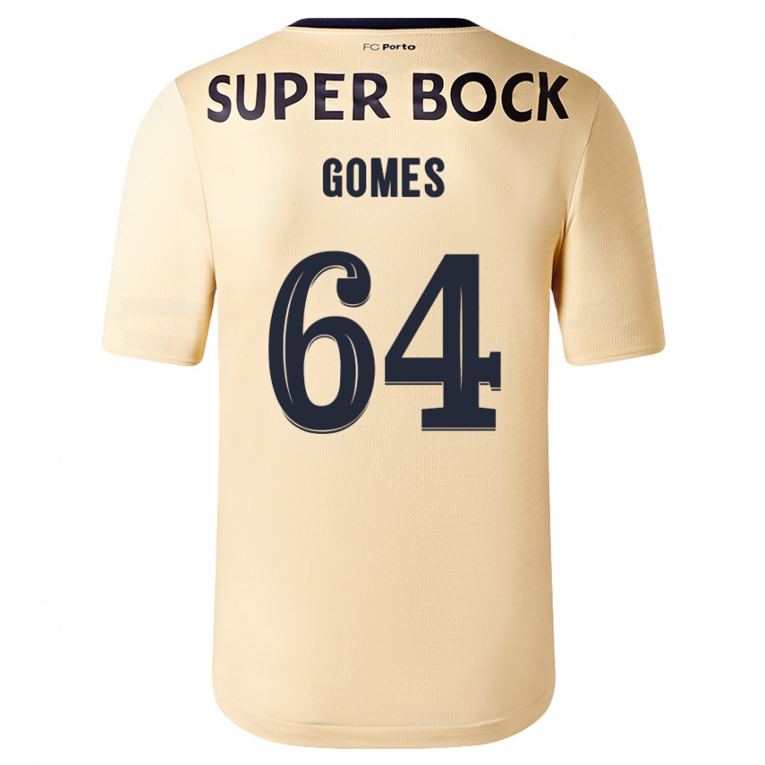 Niño Camiseta Luís Gomes #64 Beige-Dorado 2ª Equipación 2023/24 La Camisa