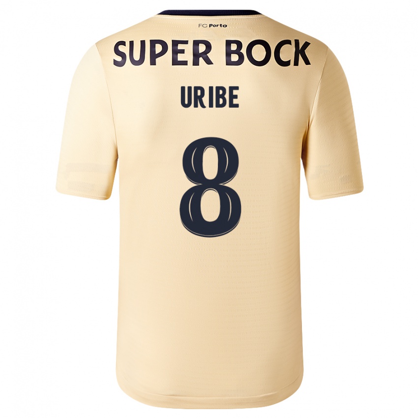 Niño Camiseta Mateus Uribe #8 Beige-Dorado 2ª Equipación 2023/24 La Camisa
