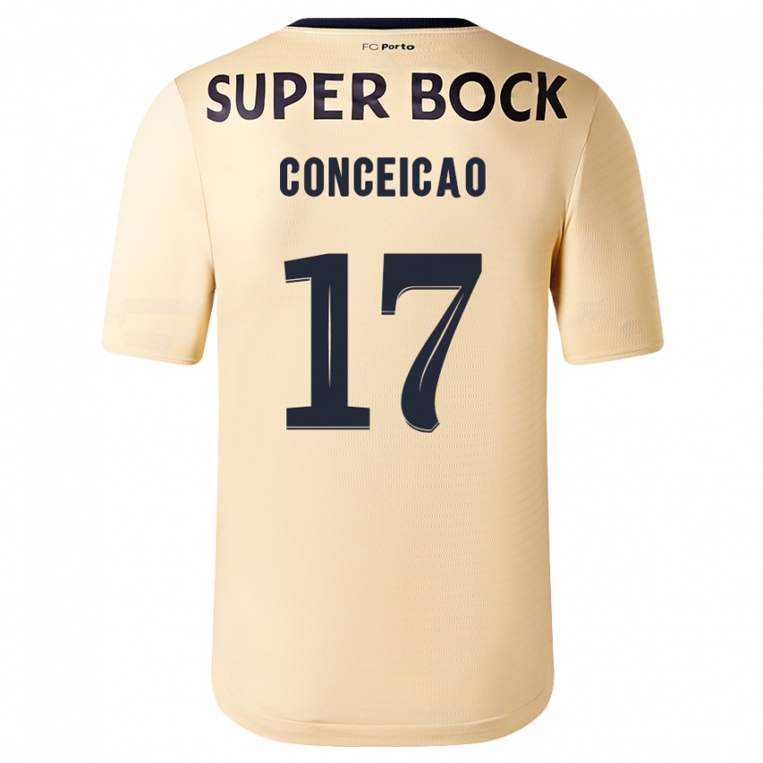 Niño Camiseta Rodrigo Conceicao #17 Beige-Dorado 2ª Equipación 2023/24 La Camisa