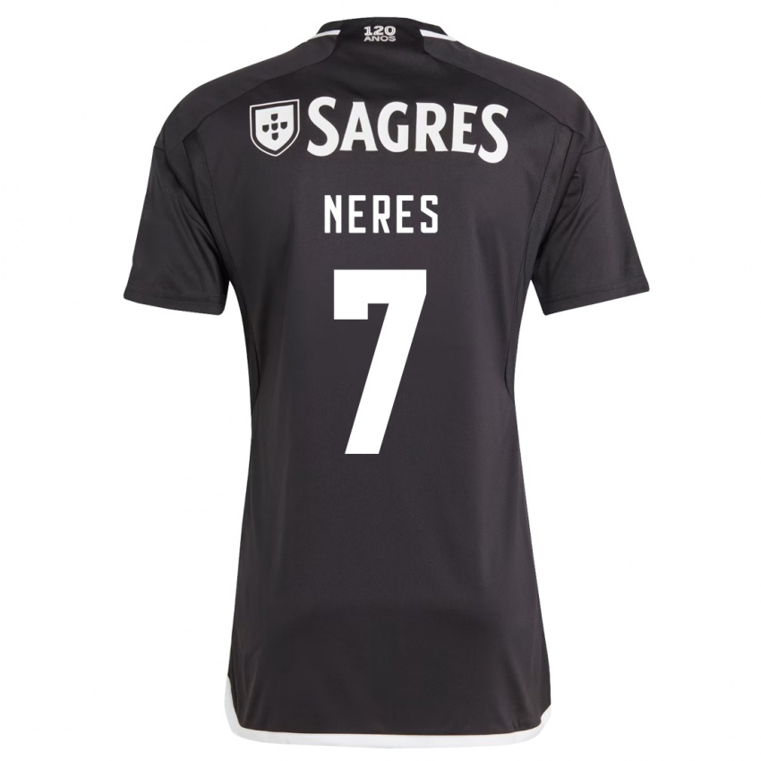 Niño Camiseta David Neres #7 Negro 2ª Equipación 2023/24 La Camisa