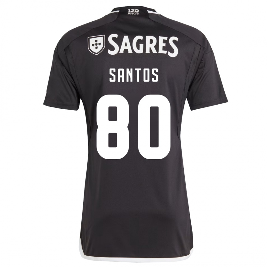 Niño Camiseta Pedro Santos #80 Negro 2ª Equipación 2023/24 La Camisa