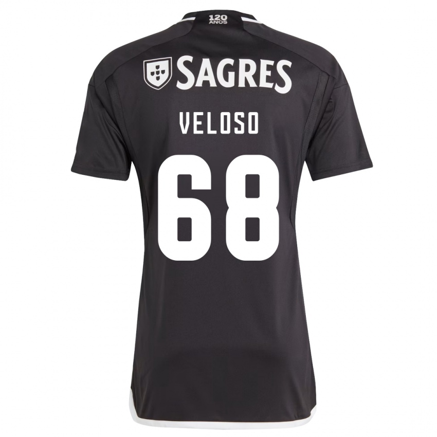 Niño Camiseta João Veloso #68 Negro 2ª Equipación 2023/24 La Camisa