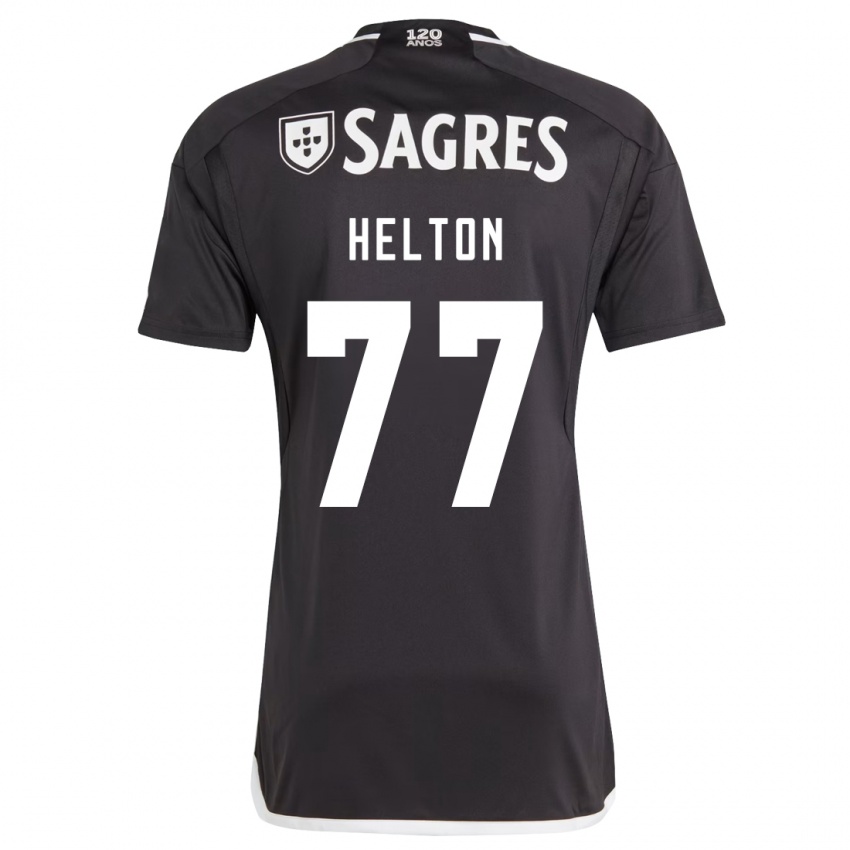 Niño Camiseta Helton Leite #77 Negro 2ª Equipación 2023/24 La Camisa