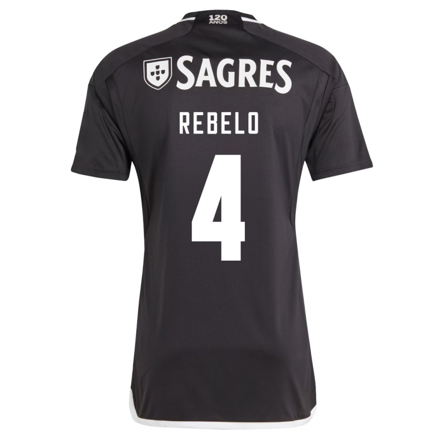 Niño Camiseta Silvia Rebelo #4 Negro 2ª Equipación 2023/24 La Camisa