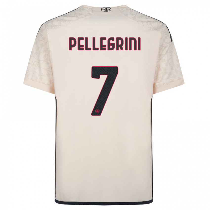 Niño Camiseta Lorenzo Pellegrini #7 Blanquecino 2ª Equipación 2023/24 La Camisa