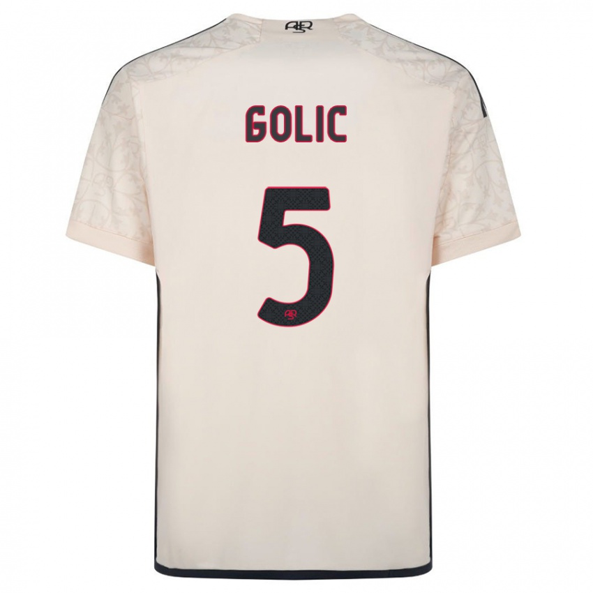 Niño Camiseta Lovro Golic #5 Blanquecino 2ª Equipación 2023/24 La Camisa