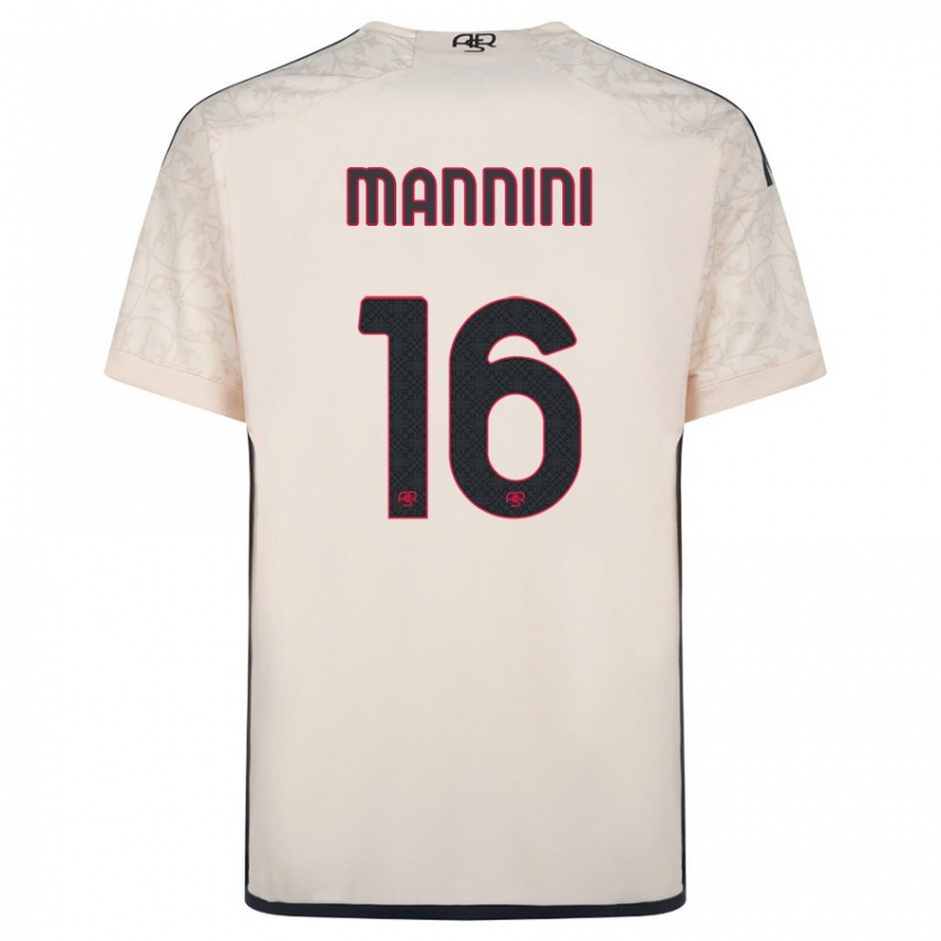 Niño Camiseta Mattia Mannini #16 Blanquecino 2ª Equipación 2023/24 La Camisa