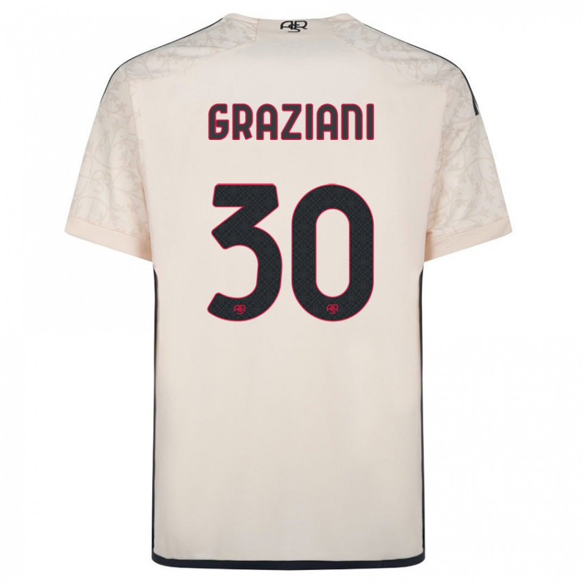 Niño Camiseta Leonardo Graziani #30 Blanquecino 2ª Equipación 2023/24 La Camisa