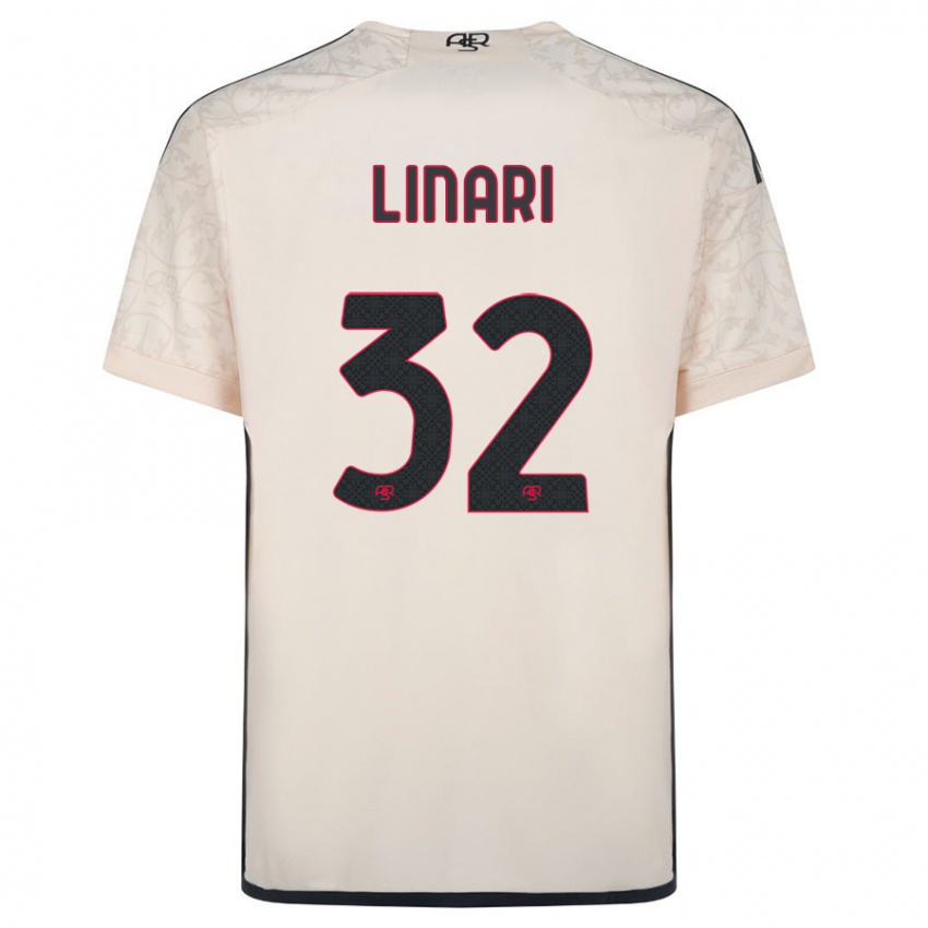 Niño Camiseta Elena Linari #32 Blanquecino 2ª Equipación 2023/24 La Camisa