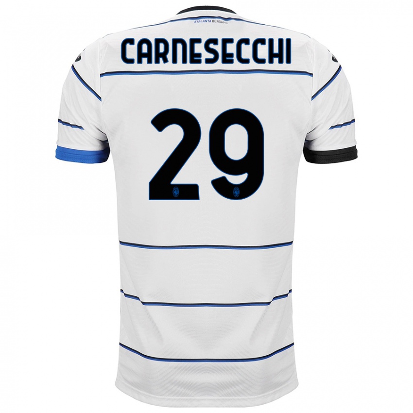 Niño Camiseta Marco Carnesecchi #29 Blanco 2ª Equipación 2023/24 La Camisa