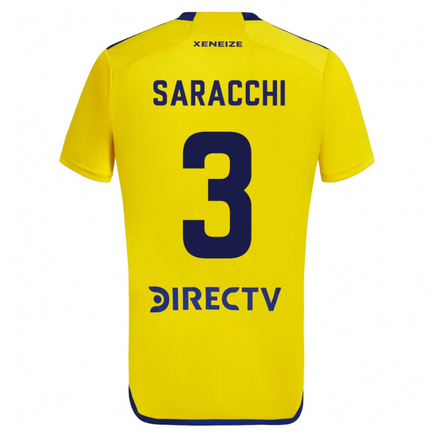 Niño Camiseta Marcelo Saracchi #3 Amarillo 2ª Equipación 2023/24 La Camisa