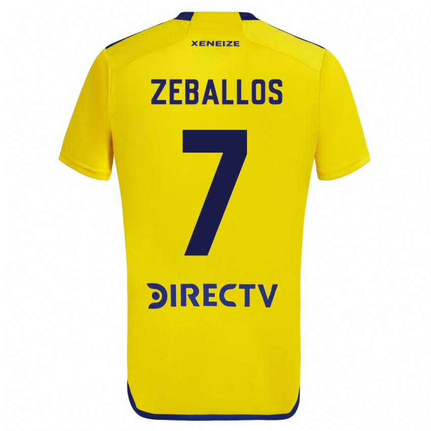 Niño Camiseta Exequiel Zeballos #7 Amarillo 2ª Equipación 2023/24 La Camisa