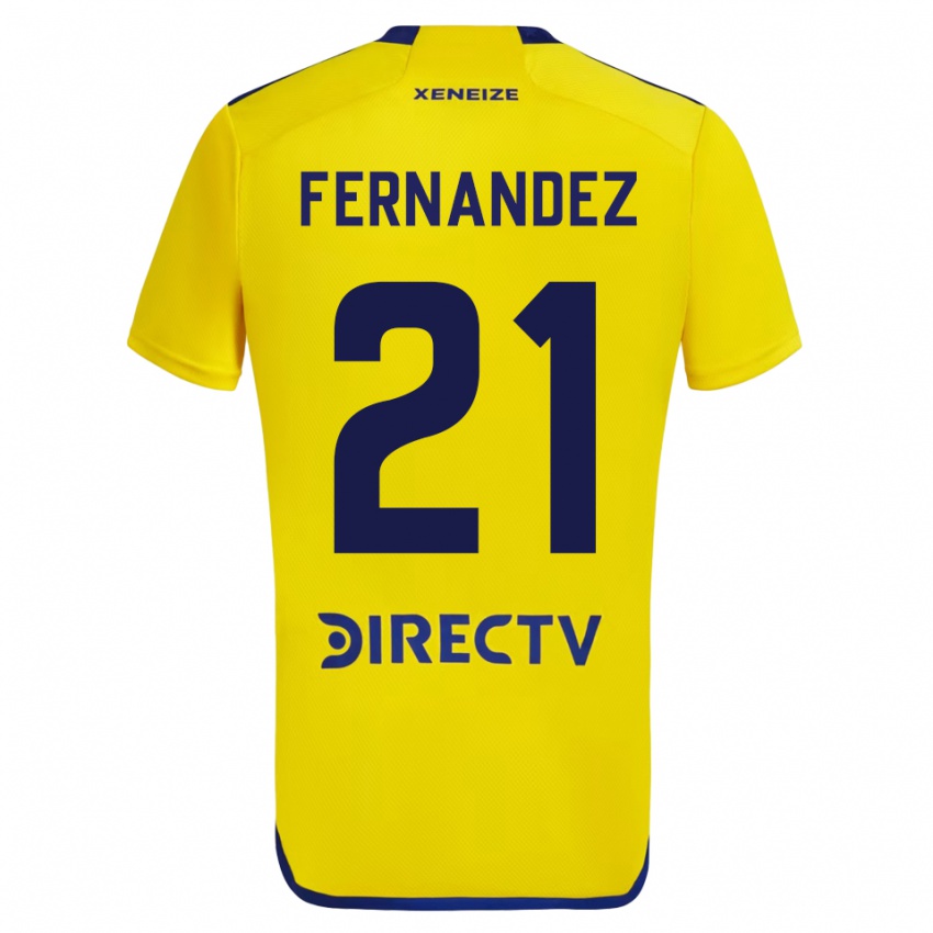 Niño Camiseta Ezequiel Fernandez #21 Amarillo 2ª Equipación 2023/24 La Camisa