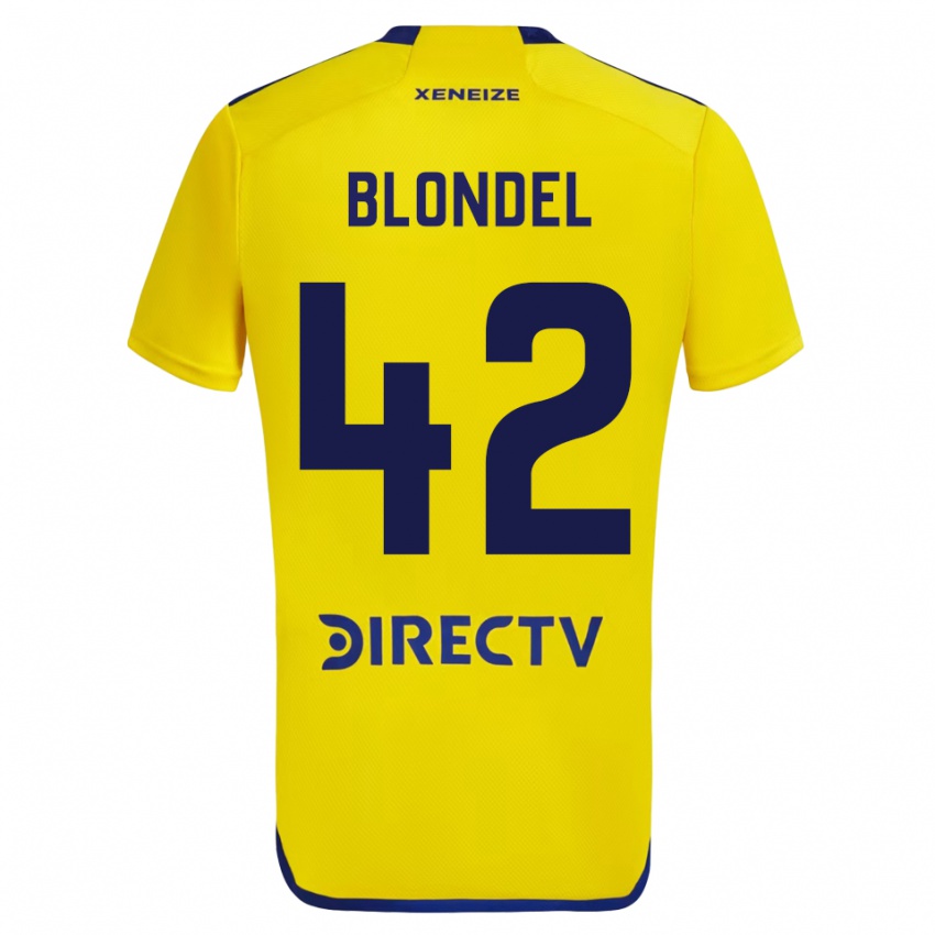 Niño Camiseta Lucas Blondel #42 Amarillo 2ª Equipación 2023/24 La Camisa