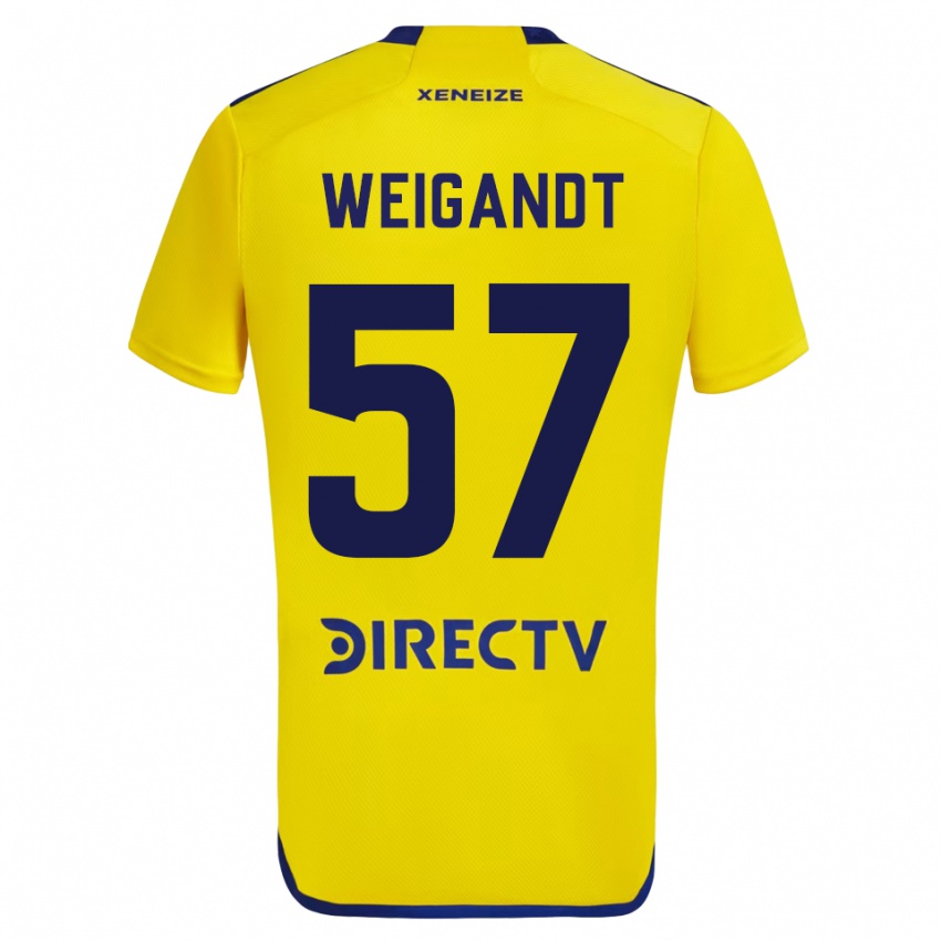 Niño Camiseta Marcelo Weigandt #57 Amarillo 2ª Equipación 2023/24 La Camisa