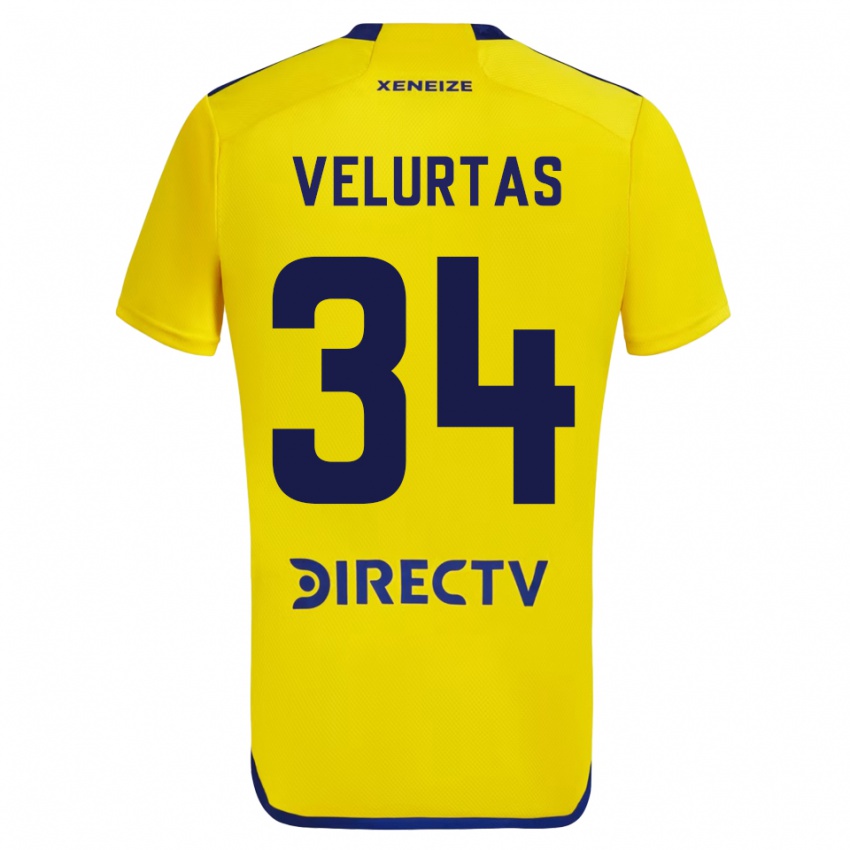 Niño Camiseta Pedro Velurtas #34 Amarillo 2ª Equipación 2023/24 La Camisa
