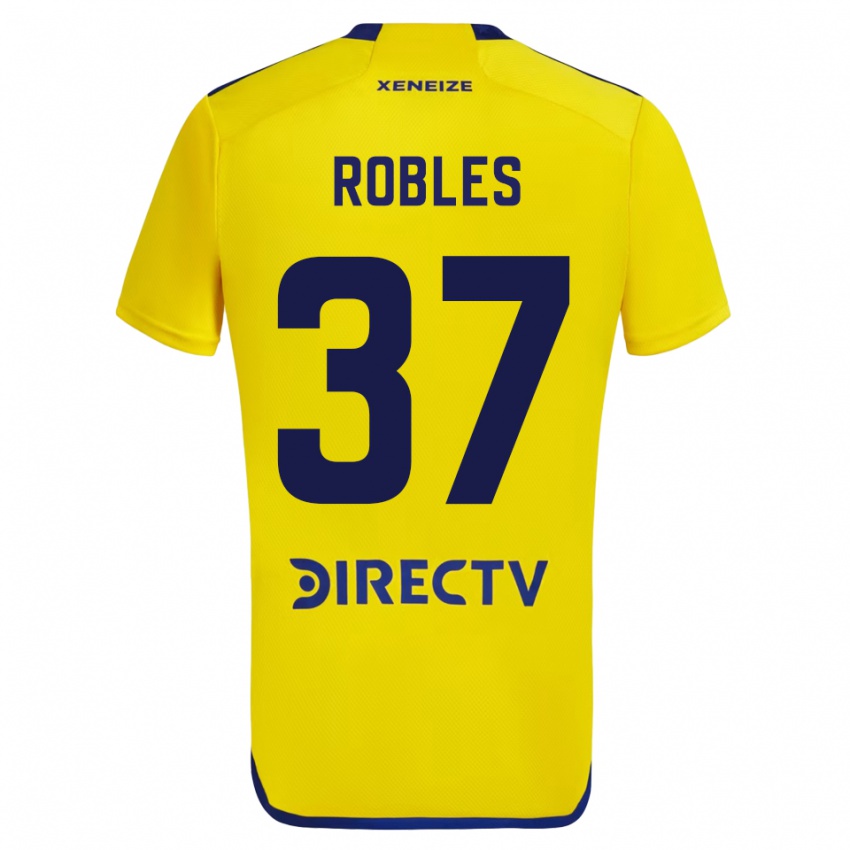 Niño Camiseta Sebastián Díaz Robles #37 Amarillo 2ª Equipación 2023/24 La Camisa