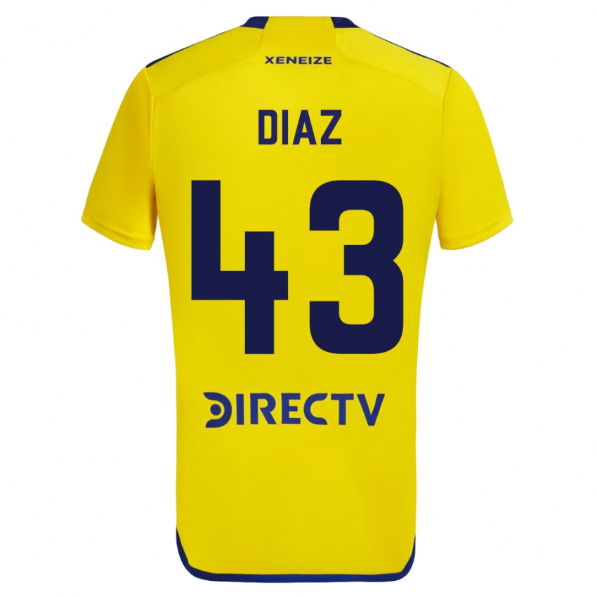 Niño Camiseta Tomas Diaz #43 Amarillo 2ª Equipación 2023/24 La Camisa